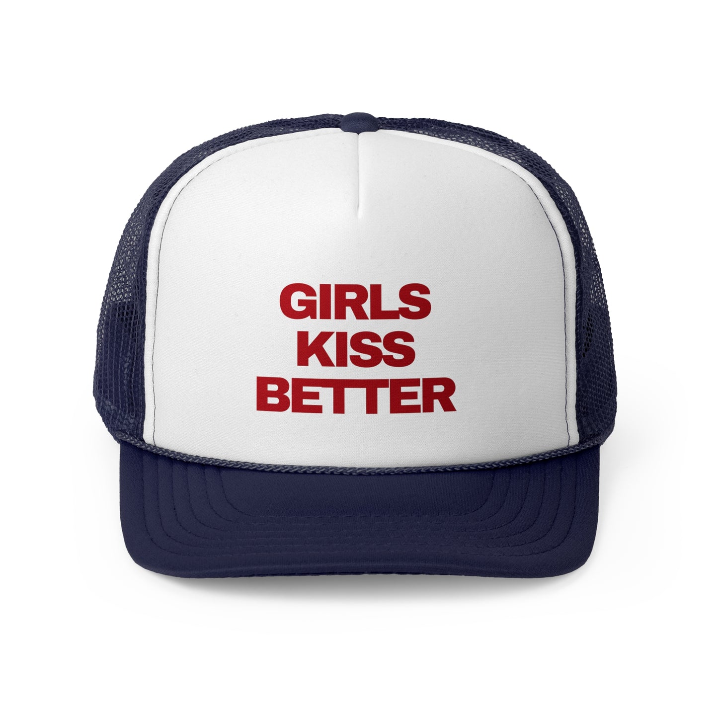 Girls Kiss Better Retro Slogan Trucker Hat | Y2K, Streetwear, Vintage, Gift Ideas |