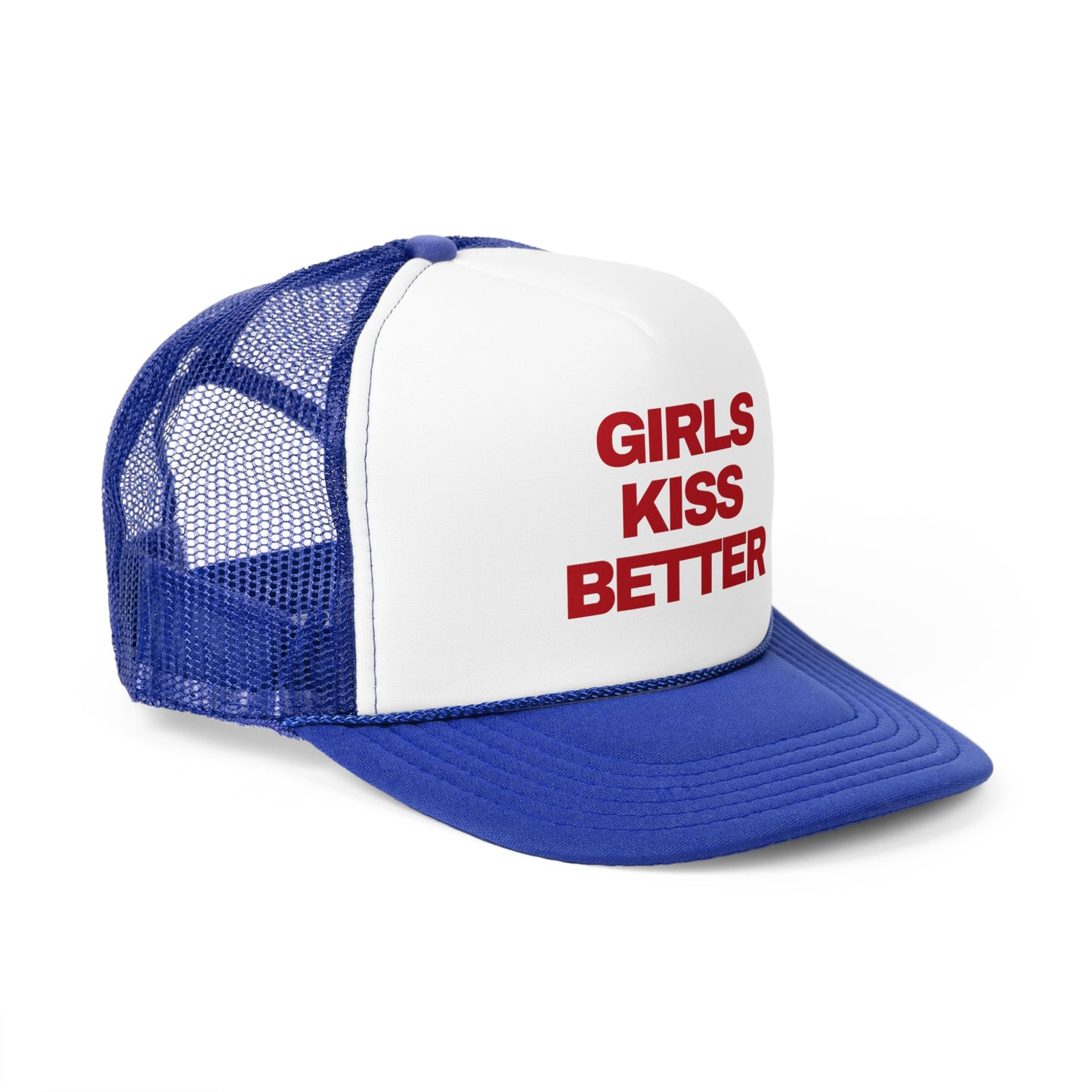 Girls Kiss Better Retro Slogan Trucker Hat | Y2K, Streetwear, Vintage, Gift Ideas |