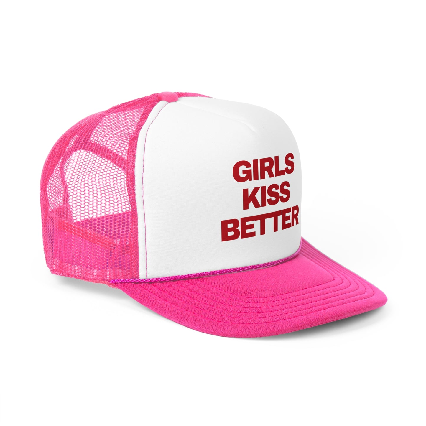 Girls Kiss Better Retro Slogan Trucker Hat | Y2K, Streetwear, Vintage, Gift Ideas |