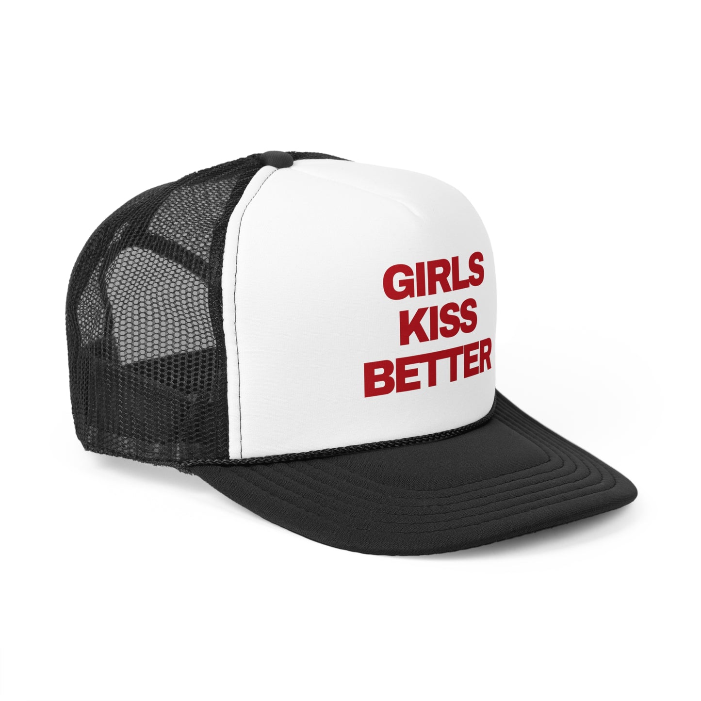 Girls Kiss Better Retro Slogan Trucker Hat | Y2K, Streetwear, Vintage, Gift Ideas |