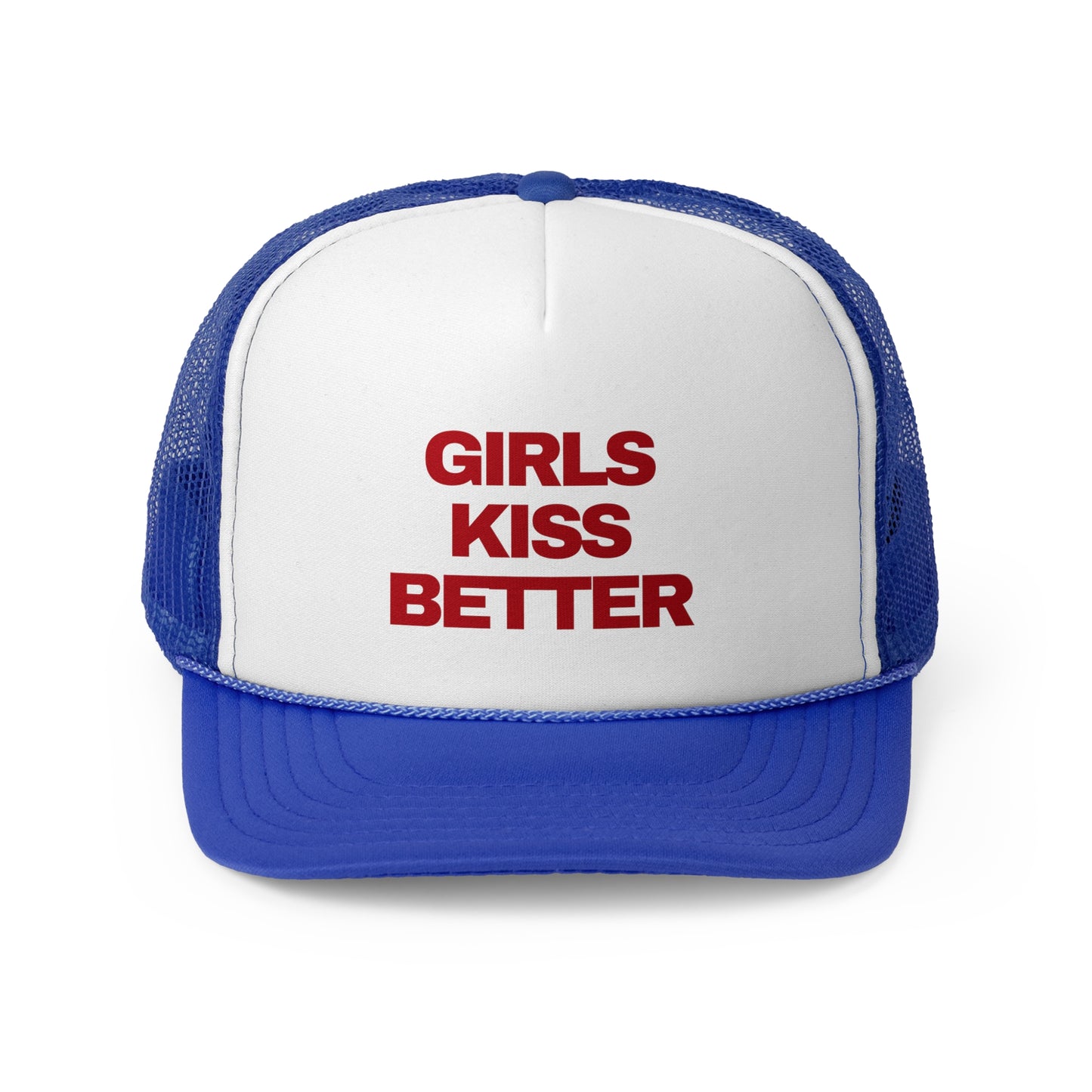 Girls Kiss Better Retro Slogan Trucker Hat | Y2K, Streetwear, Vintage, Gift Ideas |