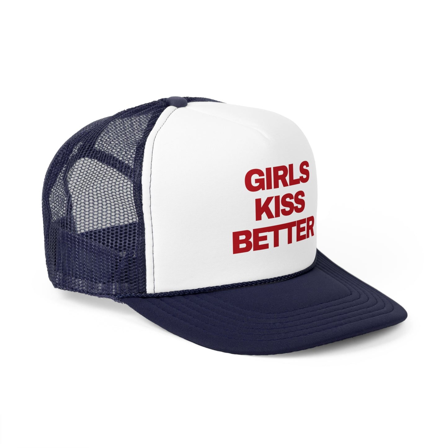 Girls Kiss Better Retro Slogan Trucker Hat | Y2K, Streetwear, Vintage, Gift Ideas |