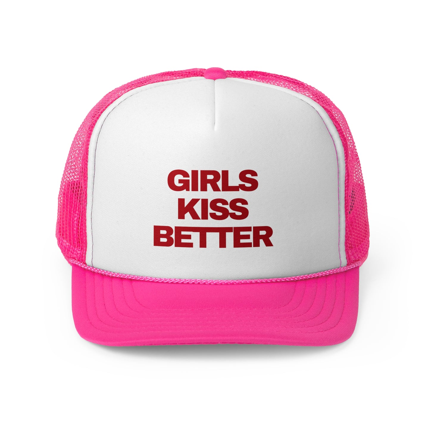 Girls Kiss Better Retro Slogan Trucker Hat | Y2K, Streetwear, Vintage, Gift Ideas |