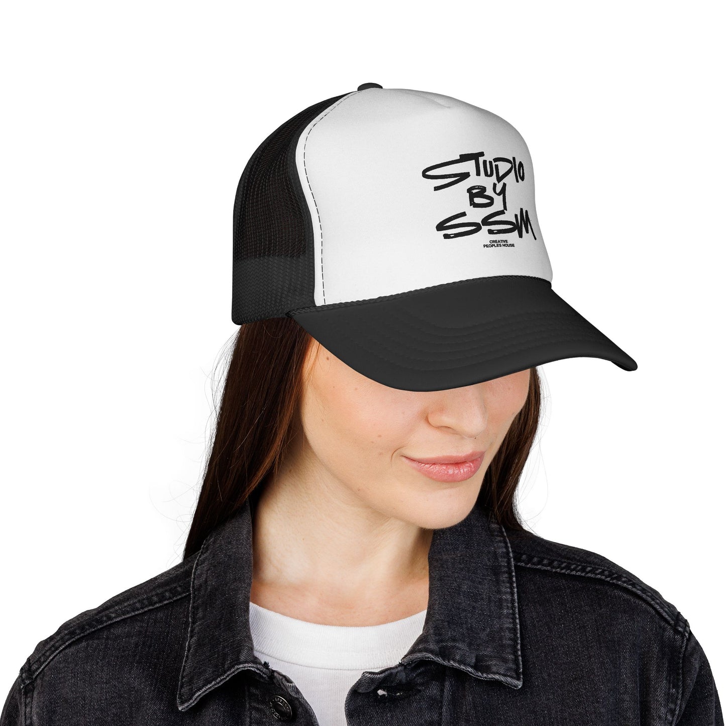 Studio By SSM Creative Peoples House Trucker Hat — Retro Script Mesh Hat