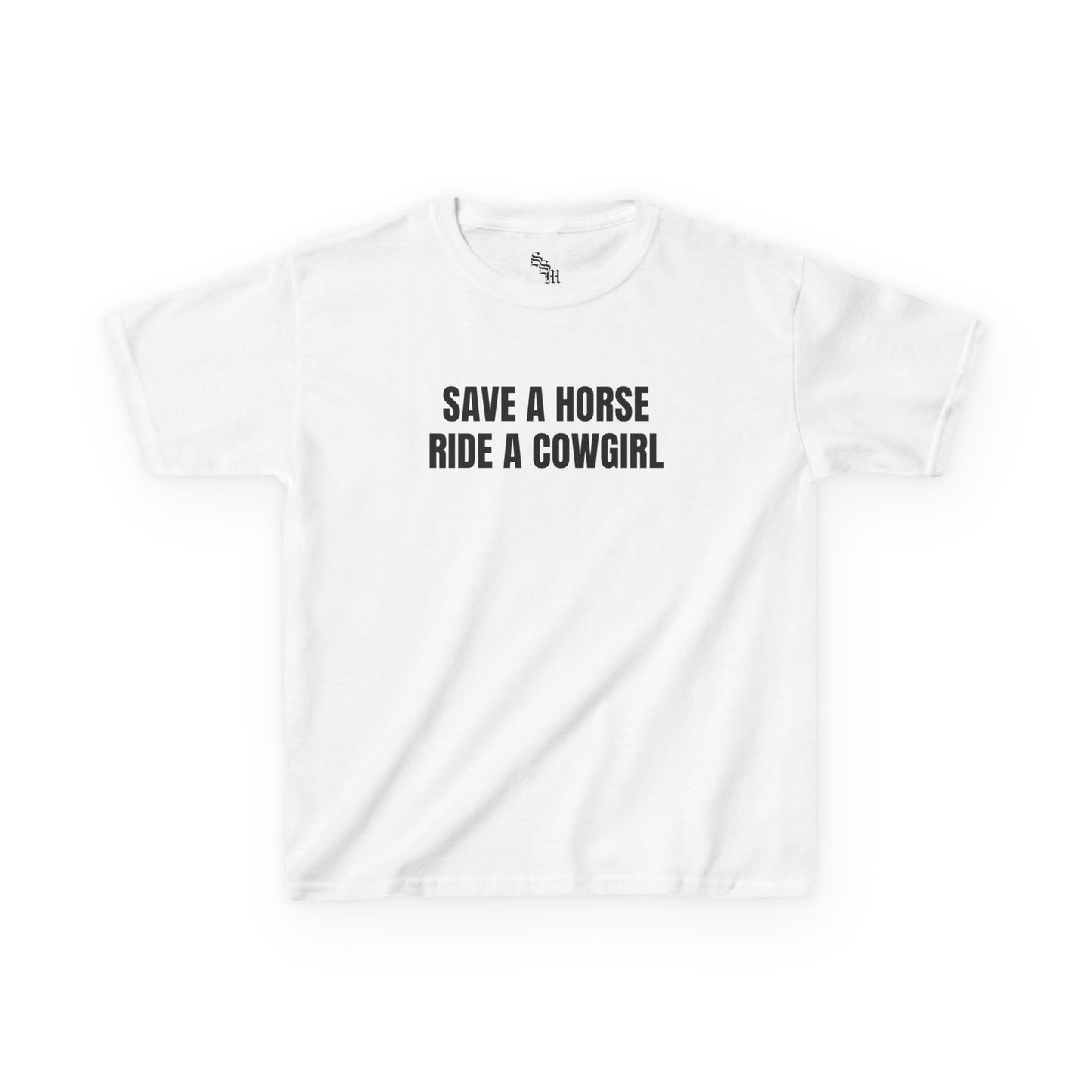 Save A Horse Ride A Cowgirl Baby Tee | LGBTQ+, Gift Idea, Streetwear, Unisex, Y2K |