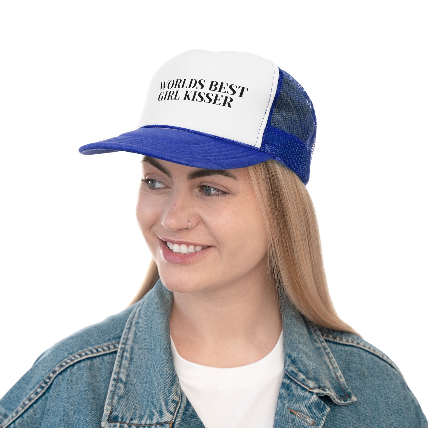Worlds Best Girl Kisser Trucker Hat | LGBTQ+, WLW, Unisex, Adjustable Hat, Y2K |