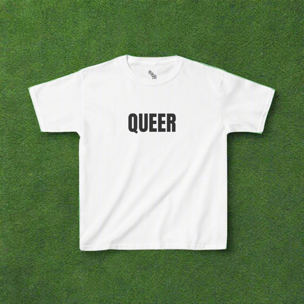 Queer Unisex Baby Tee | LGBTQ+, Gay, Gift Ideas, Y2K, Cropped Tee |