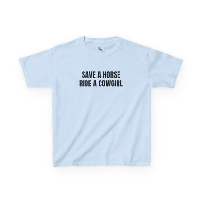 Save A Horse Ride A Cowgirl Baby Tee | LGBTQ+, Gift Idea, Streetwear, Unisex, Y2K |