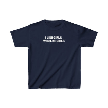 I Like Girls Who Like Girls Retro LGBTQ Graphic Baby Tee | Y2K, Streetwear, Slogan, Urban Style, Summer Vibes |