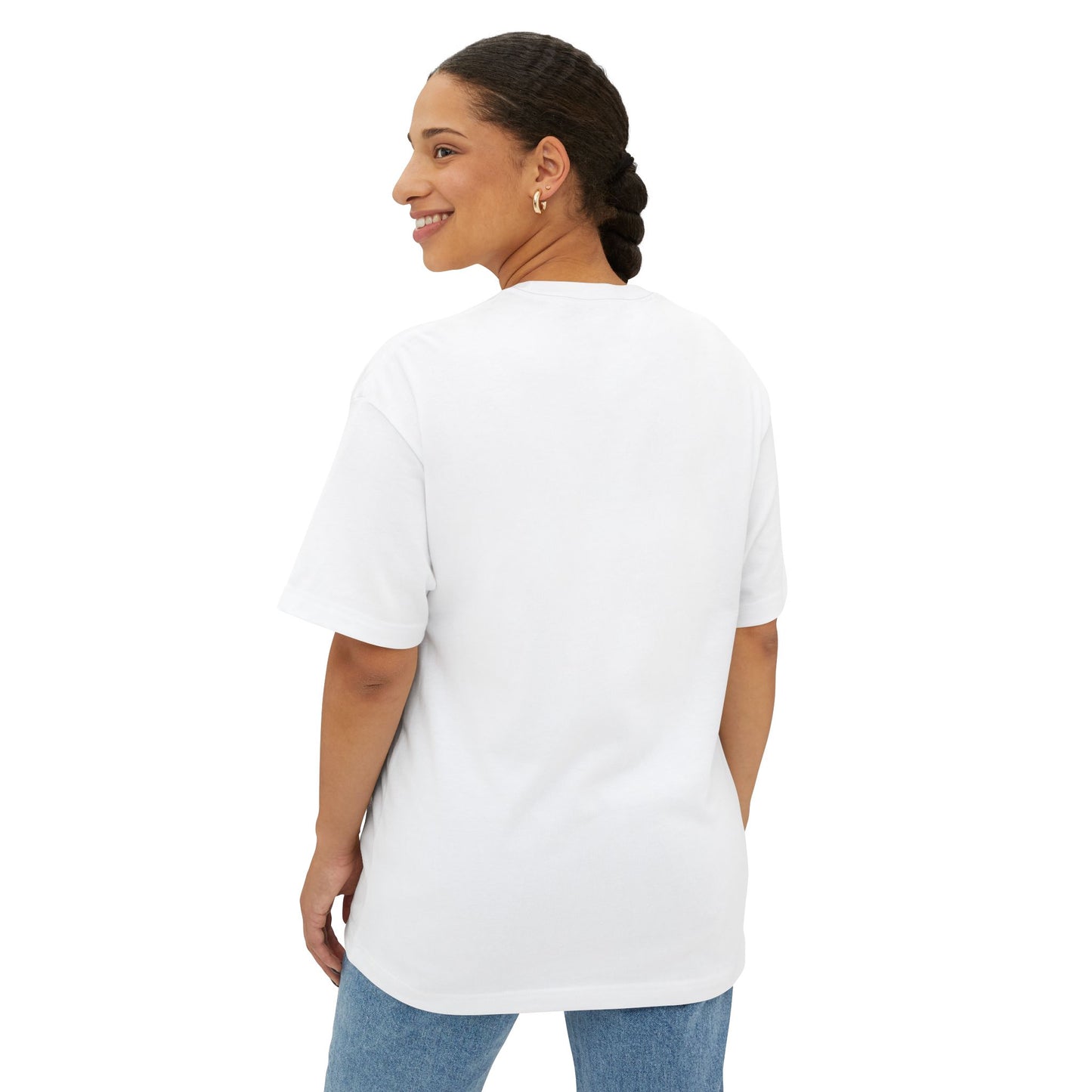 Studio By SSM Oversized Boxy Tee — Minimal Logo White T-Shirt