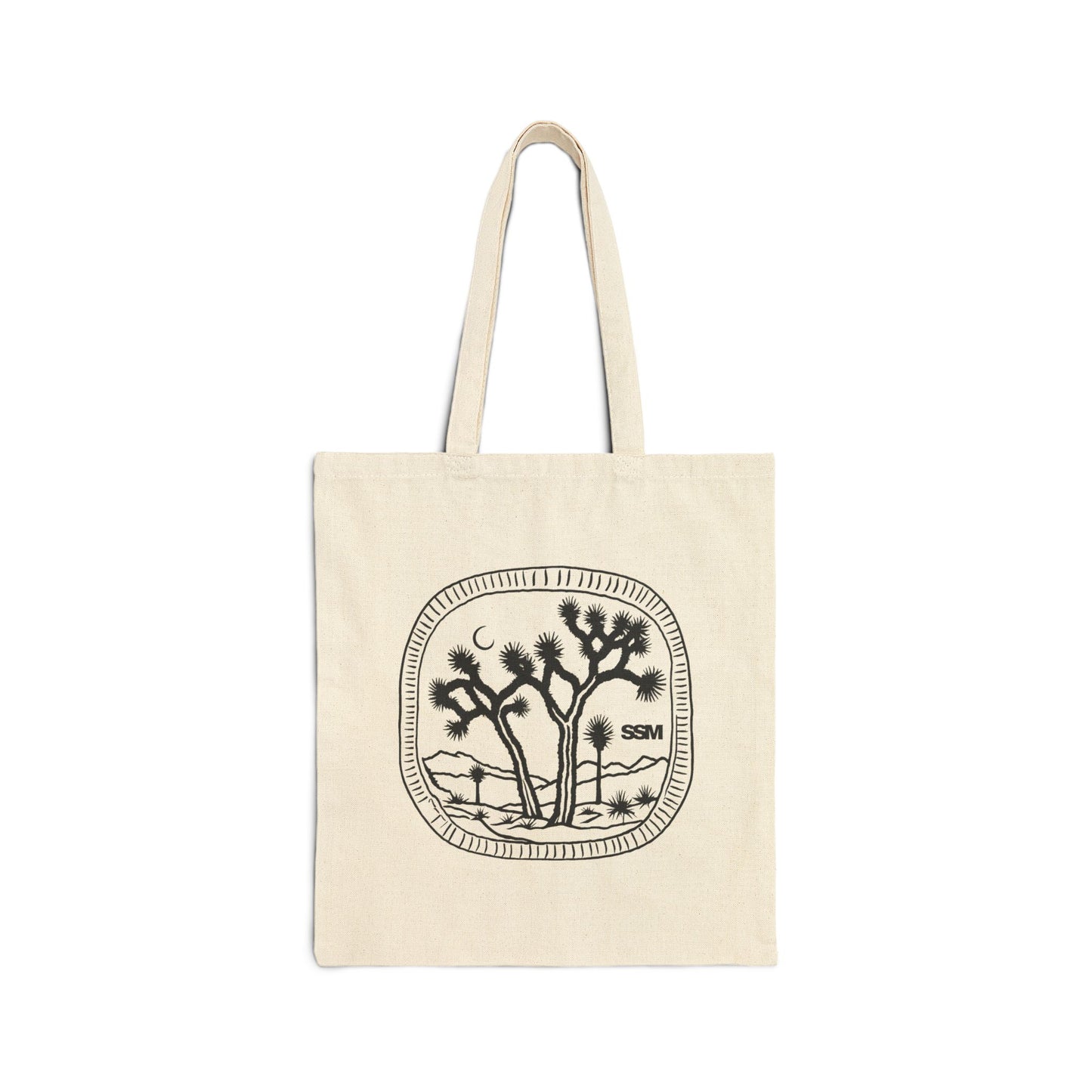 Joshua Tree Retro Cotton Canvas Tote Bag | Streetwear, Y2K, Nature, Summer Vibes, Beach Bag |