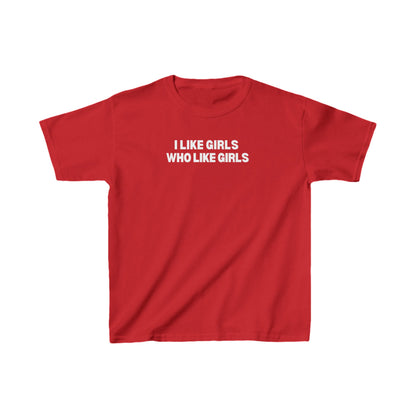 I Like Girls Who Like Girls Retro LGBTQ Graphic Baby Tee | Y2K, Streetwear, Slogan, Urban Style, Summer Vibes |