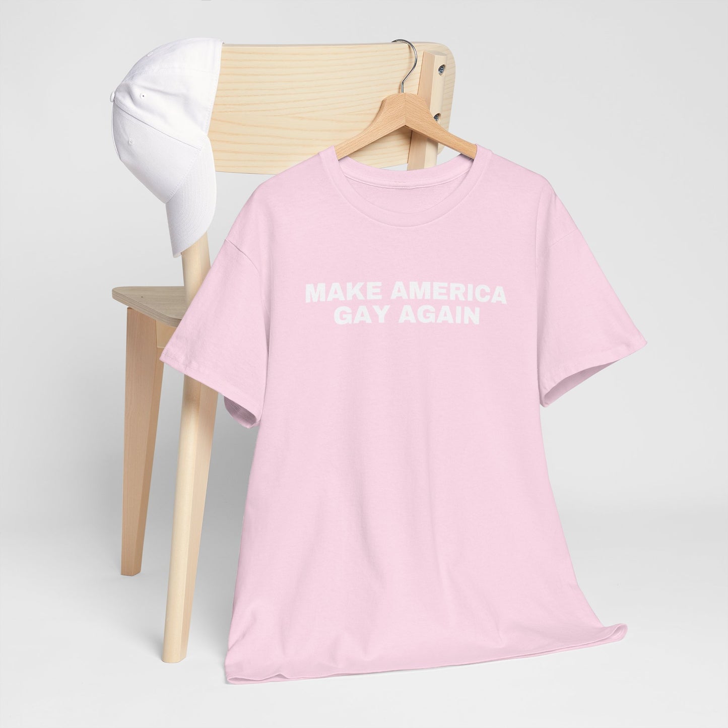 Make America Gay Again Unisex Heavy Cotton T-Shirt | LGBTQ+, Queer, 2024 Election, MAGA, Gift Ideas |