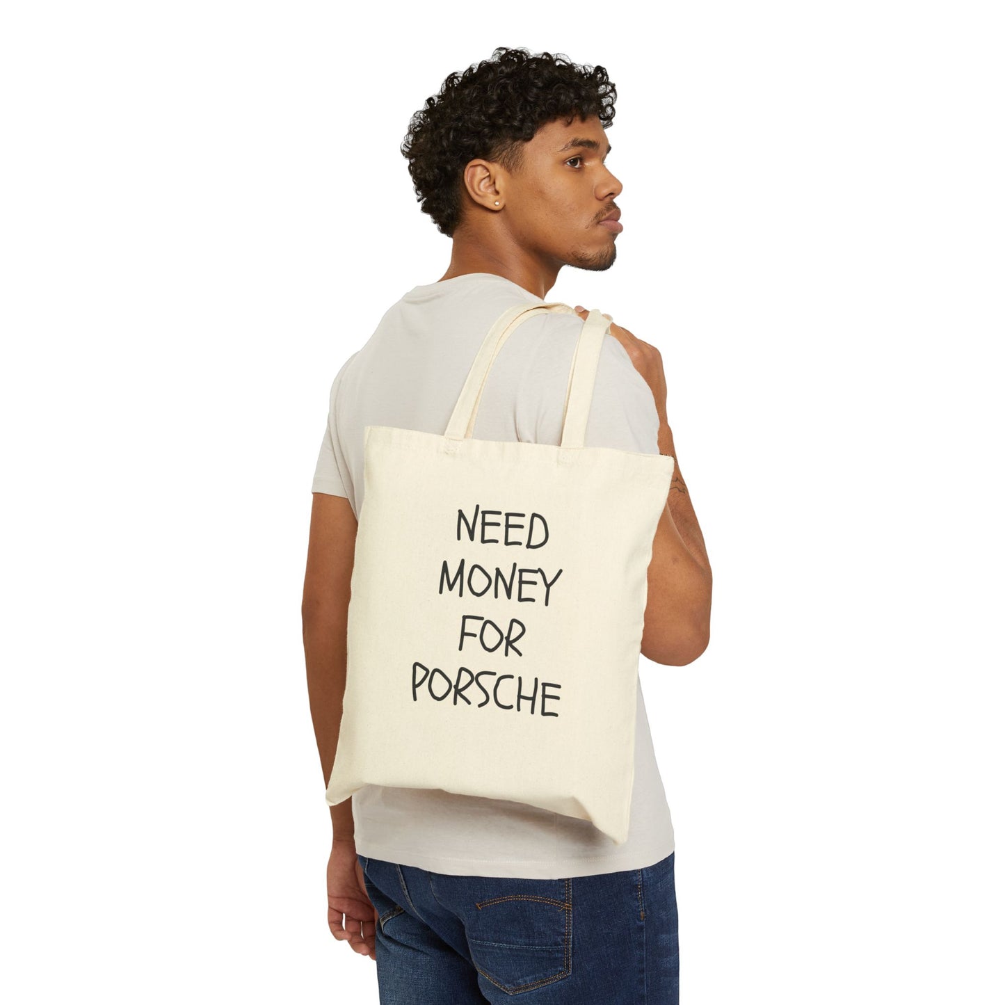 Need Money For Porsche Cotton Canvas Tote Bag | Car Lovers, Gift For Him, Retro, Slogan, Retro, Streetwear |