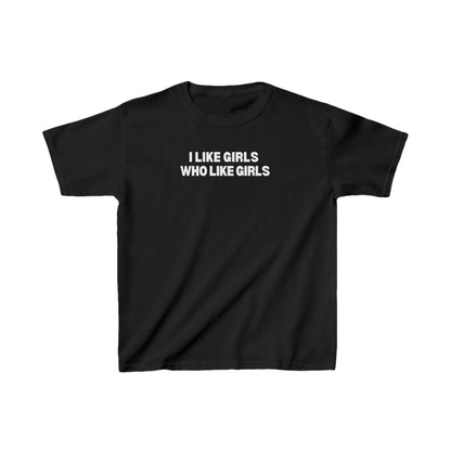 I Like Girls Who Like Girls Retro LGBTQ Graphic Baby Tee | Y2K, Streetwear, Slogan, Urban Style, Summer Vibes |