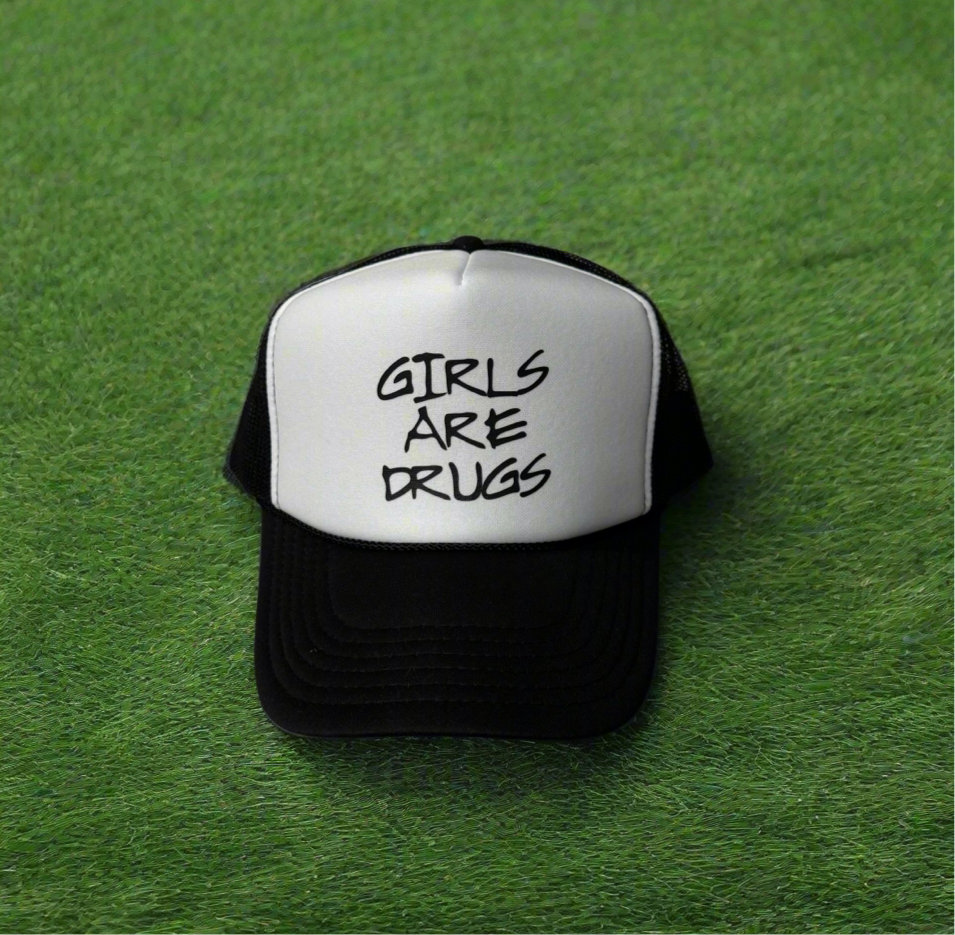 Girls Are Drugs Retro Trucker Hats