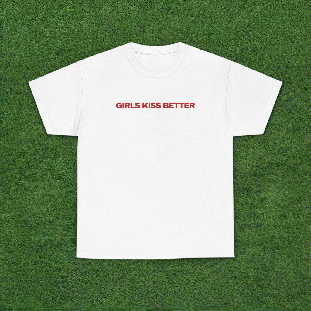 GIRLS KISS BETTER Graphic Unisex T-Shirt | Y2K, LGBTQ, Gift Ideas, Slogan Tees, Self Love, Retro |