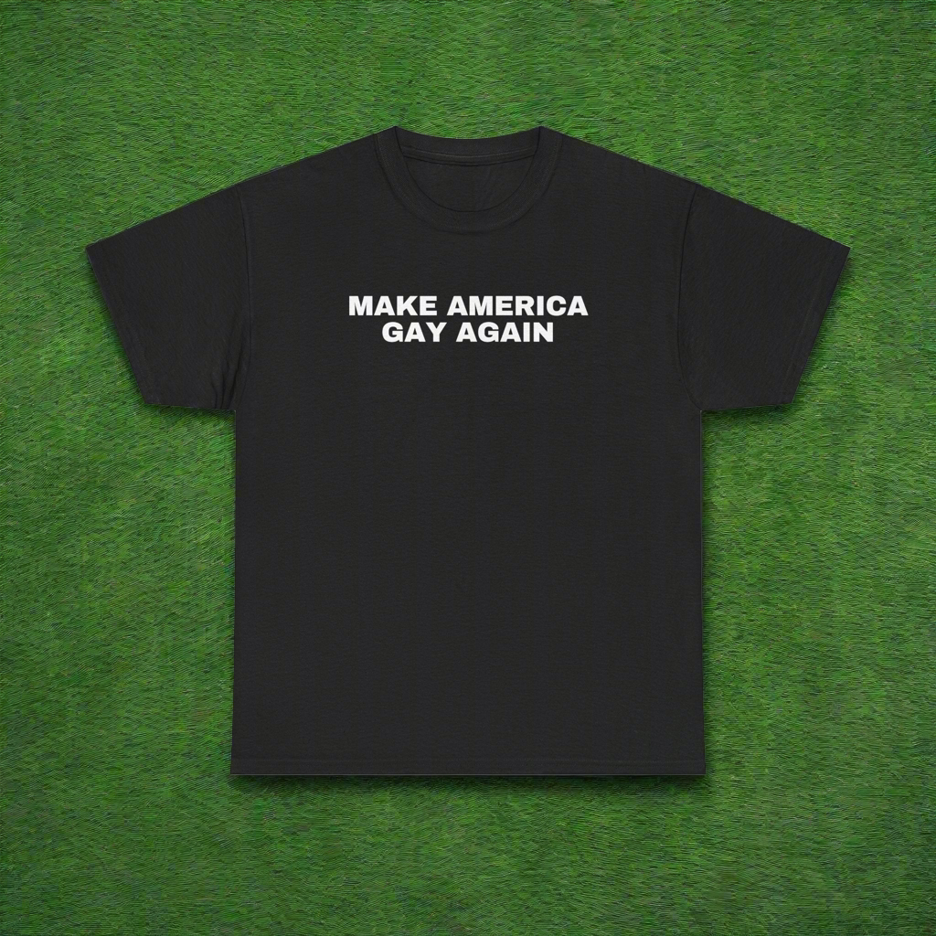 Make America Gay Again Unisex Heavy Cotton T-Shirt | LGBTQ+, Queer, 2024 Election, MAGA, Gift Ideas |