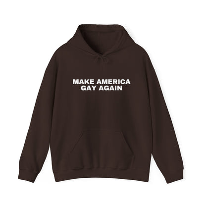 Make America Gay Again LGBTQ+ Unisex Hooded Sweatshirt | Pride, 2024 Election, MAGA, Queer, Gay, Gift Idea |